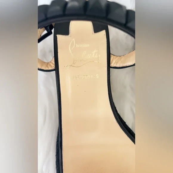 Christian Louboutin Pyraclou Patent Spike Wedge Sandals
Size 37 (US 7) - Picture 10 of 14